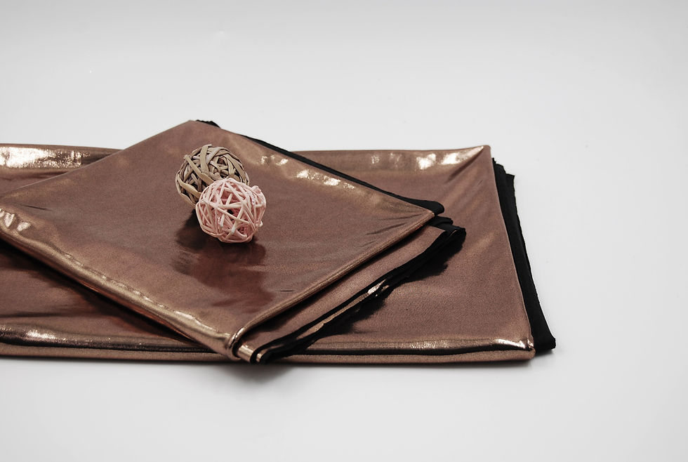 Thumbnail: Black Solid Rose GOLD Foil Heavy VENECHIA Fabric by the yard
