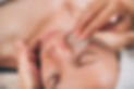 Guasha face massage with jade stone. Clo