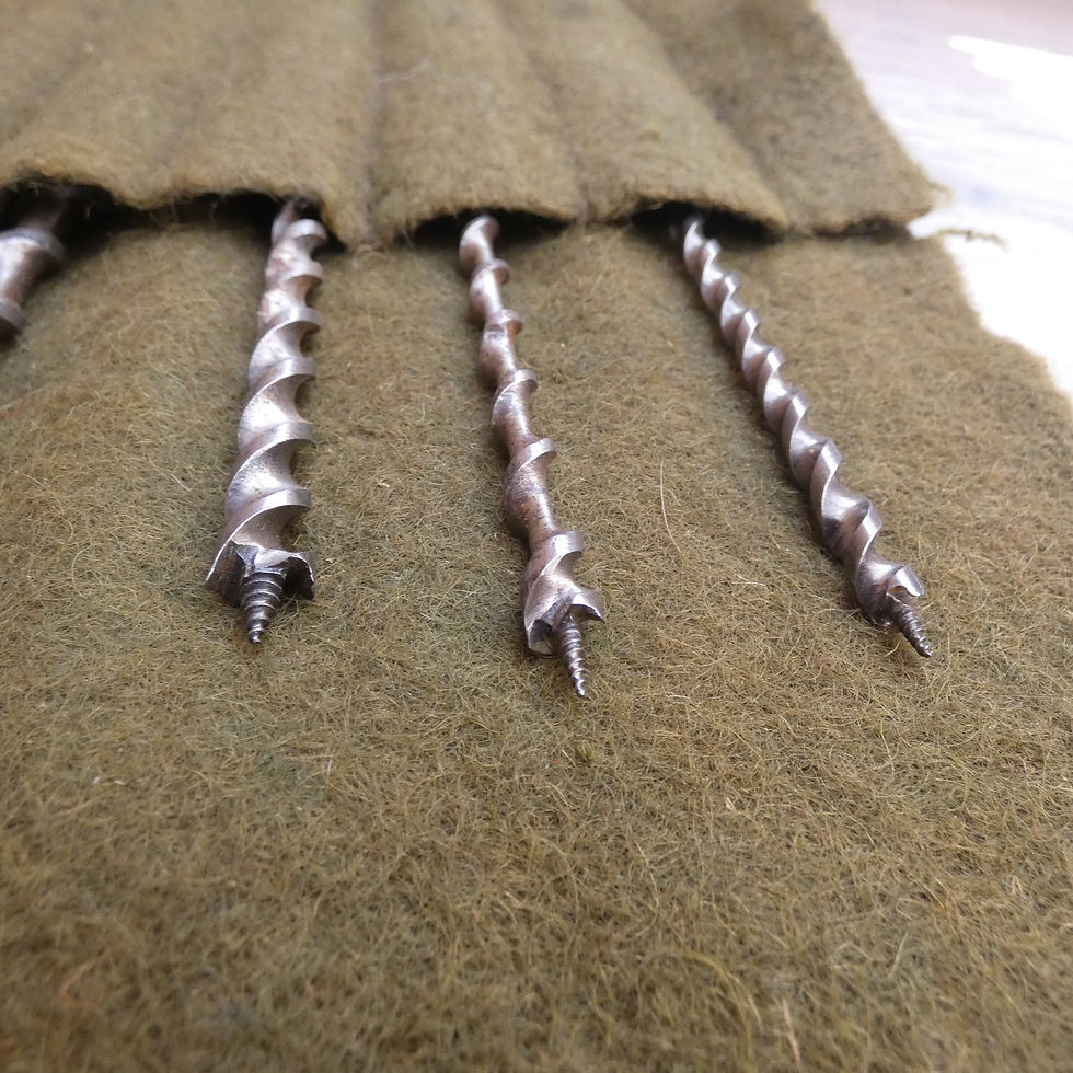 Thumbnail: A Great Set of Vintage Auger Bits in Tool Roll - Footprint Sheffield