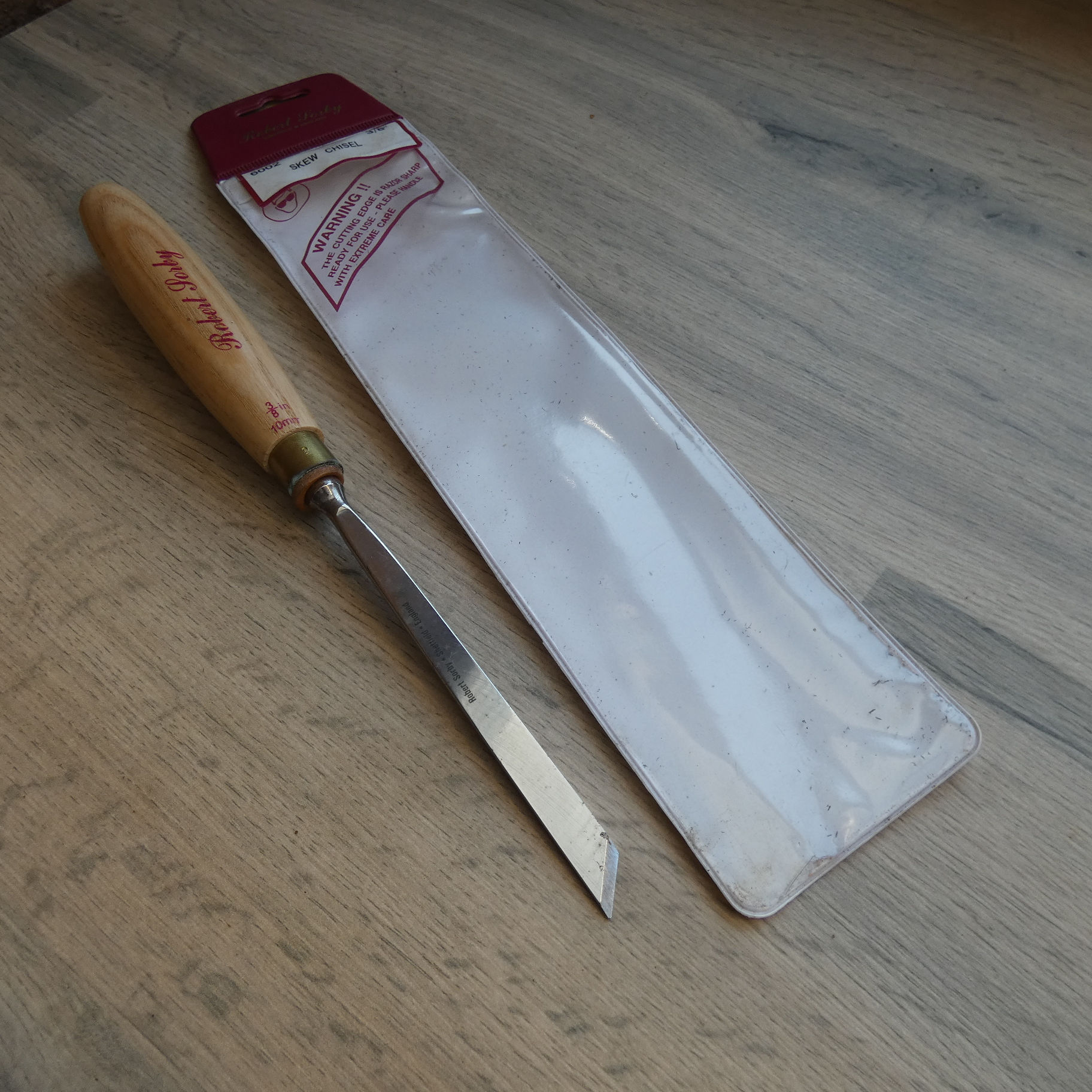 New Old Stock - 3/8" (10mm) Skew Carving Chisel - R Sorby No 6002