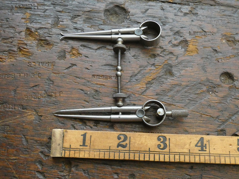 Thumbnail: A Pair of Small 2 1/2" Moore & Wright  Outside & Inside Calipers/Dividers