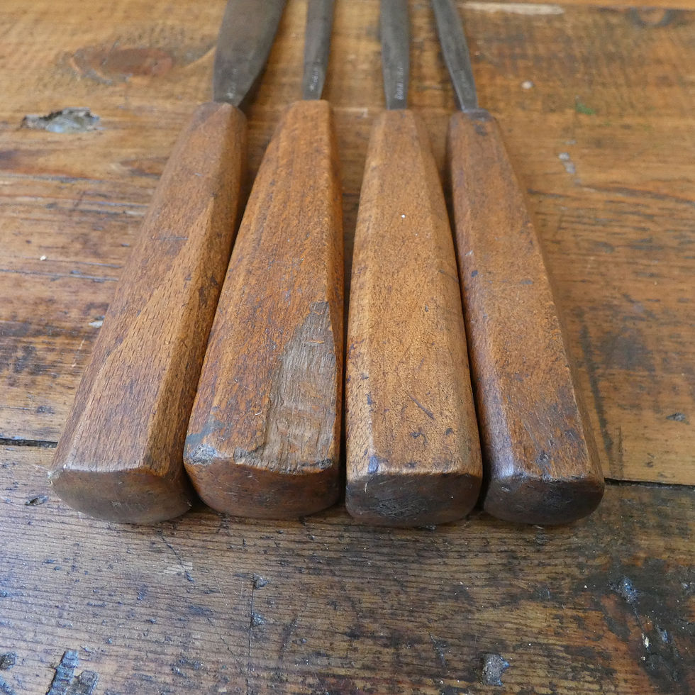 Thumbnail: Vintage Set of Straight Gouge Carving Chisels - Addis & Son
