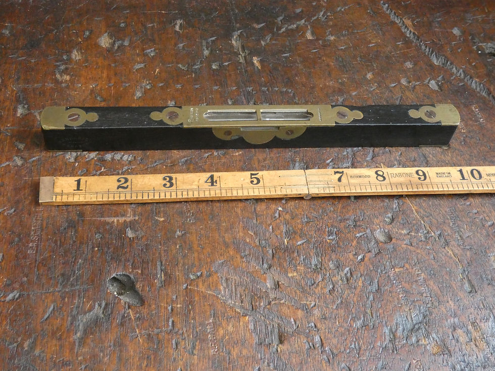 Thumbnail: Vintage Decorative 10" Ebony & Brass Level - Preston England