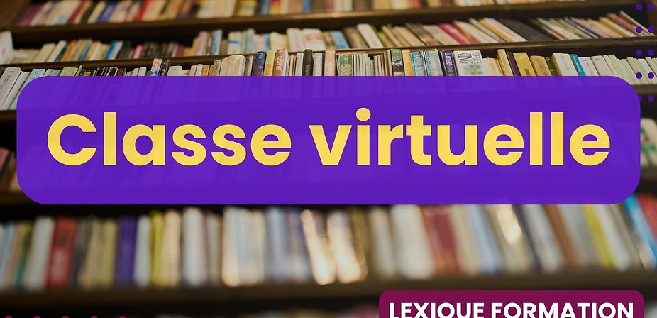 Bannière 16:9 avec formateur animant une classe virtuelle, mosaïque d’apprenants, tableau blanc numérique et ambiance professionnelle.