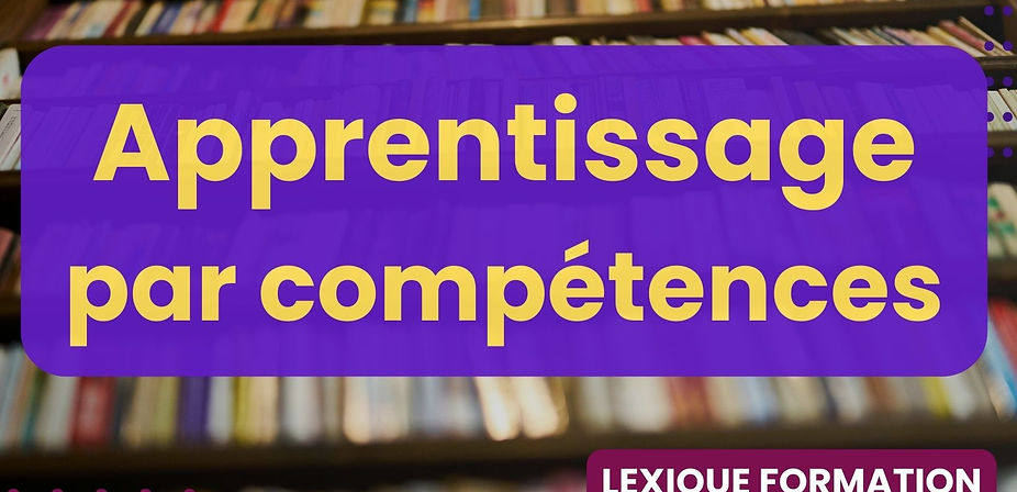 Bannière 16:9 représentant une progression de compétences, blocs, référentiel et situation professionnelle pratique.