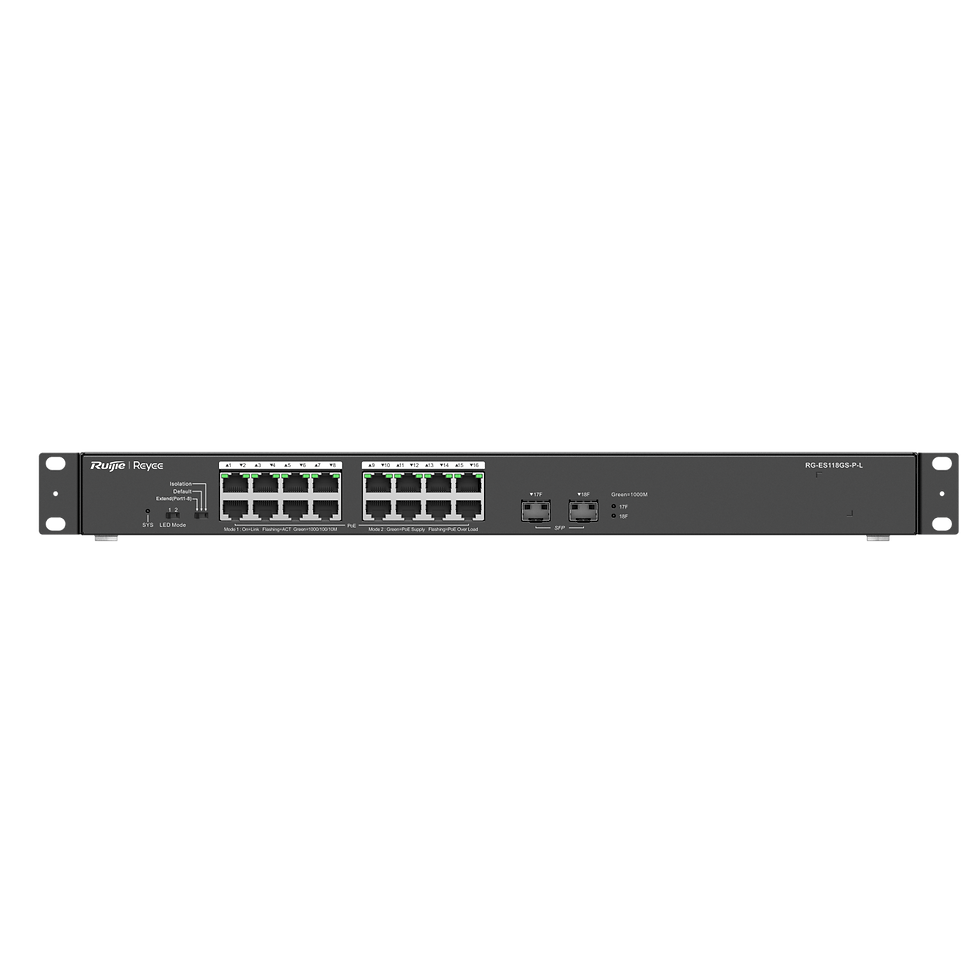 Ruijie Reyee RG-ES118GS-P-L – 16-Port Gigabit PoE Switch, 247W, 2 SFP
