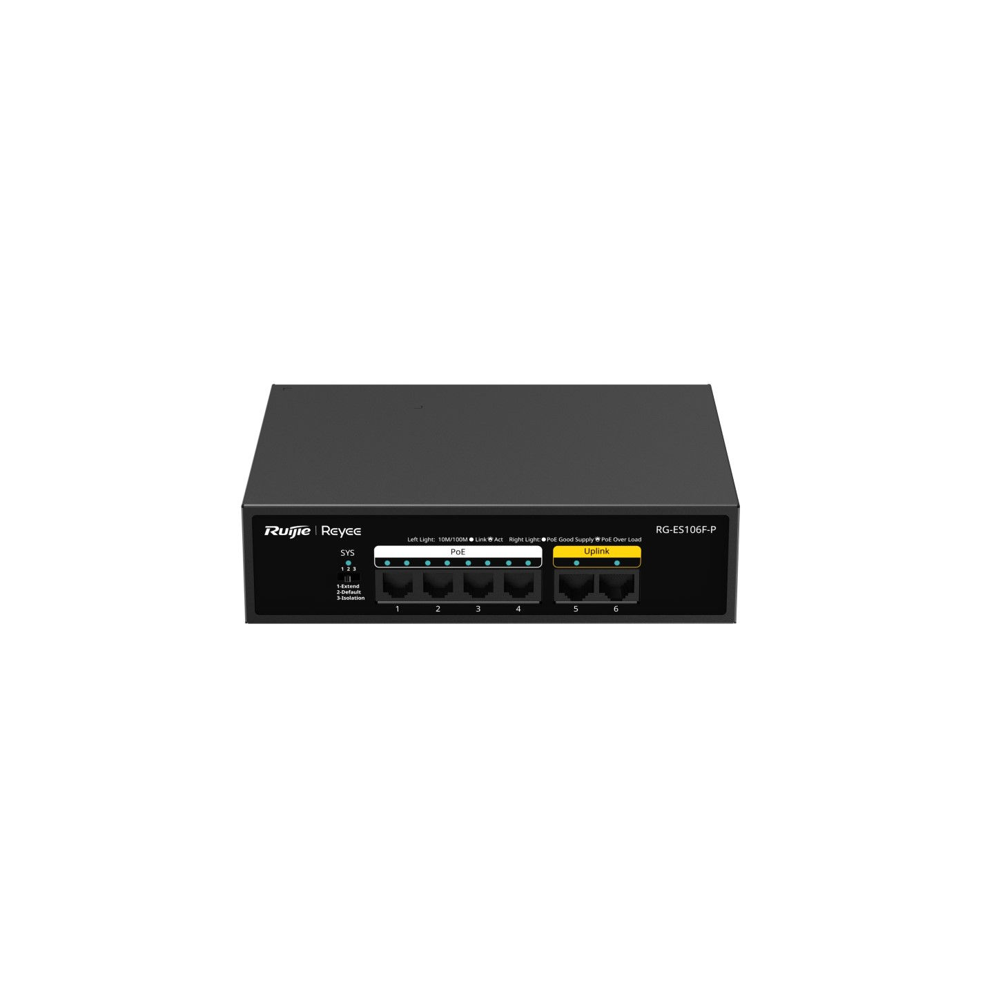 Ruijie Reyee RG-ES106F-P – 6-Port 10/100 Switch, 4 PoE 54W