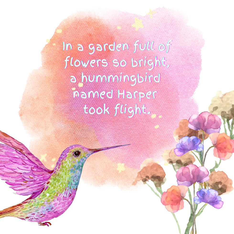 Personalized Hummingbird Birthday Book featuring your birthday child's name