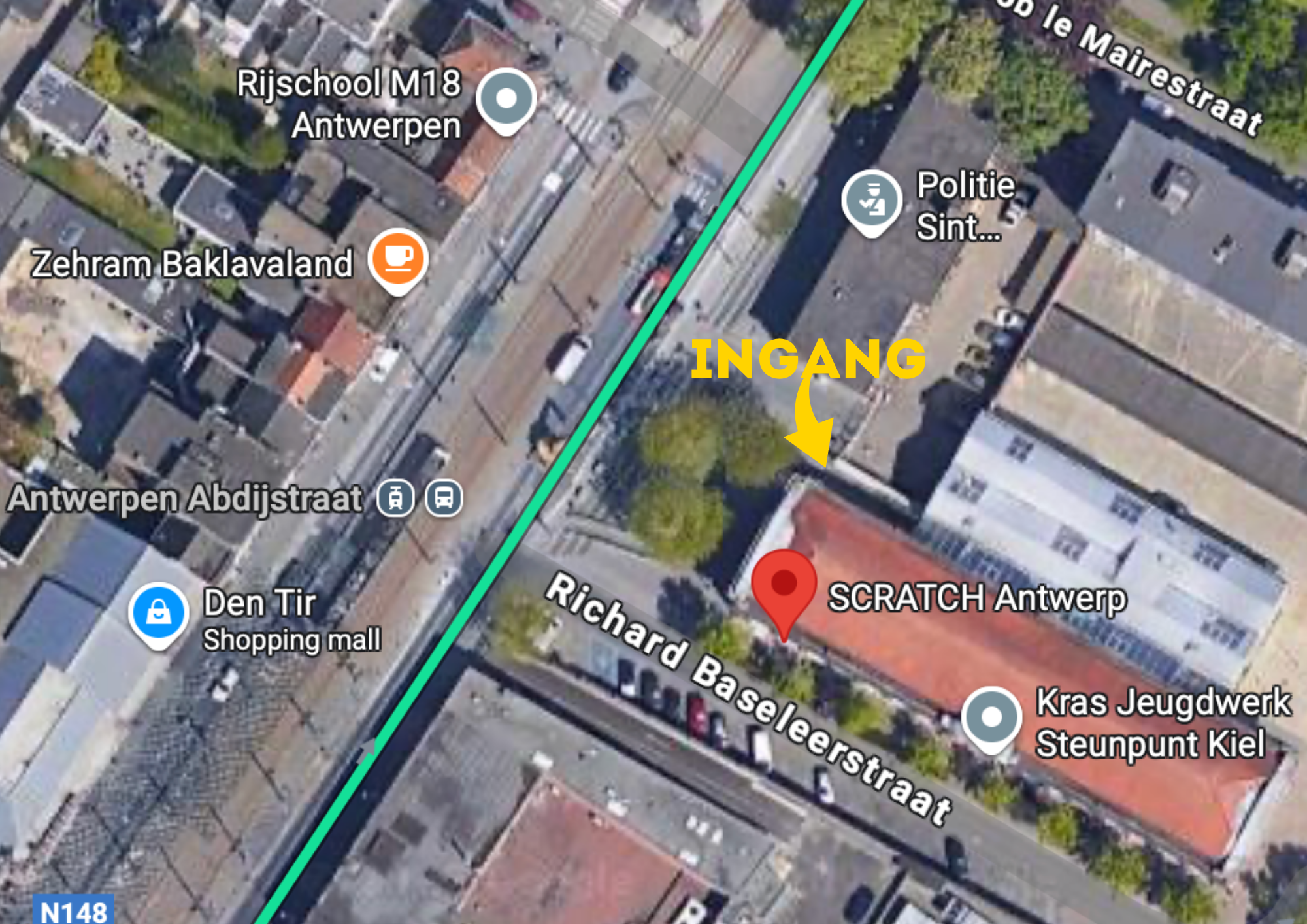 Kaart van de locatie — SCRATCH Antwerp