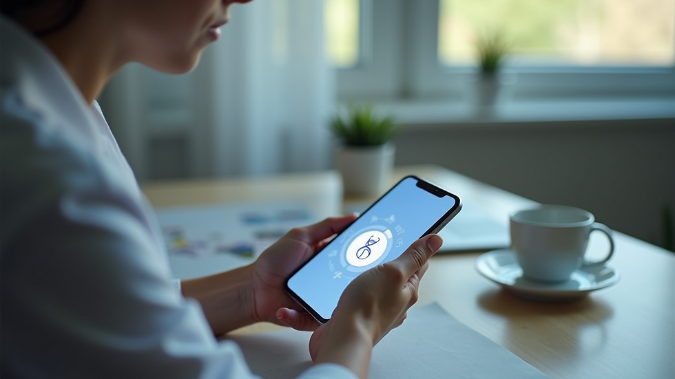 Close-up view of a smartphone showing a telehealth app interface