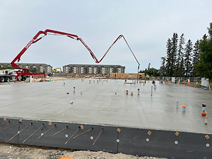 Big apartment slab with over 100 pipes/intrustions
