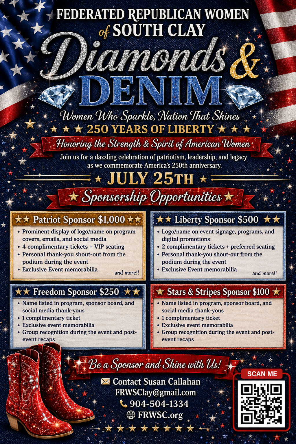 American 250 Sponsorship Patriot Level – $1,000