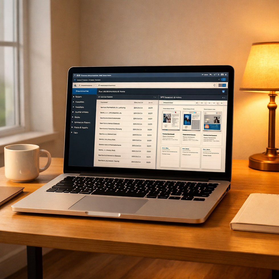 Organized digital research library using citation management software