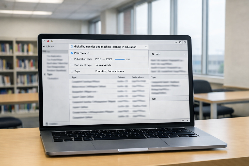 Laptop showing details of a scholarly article