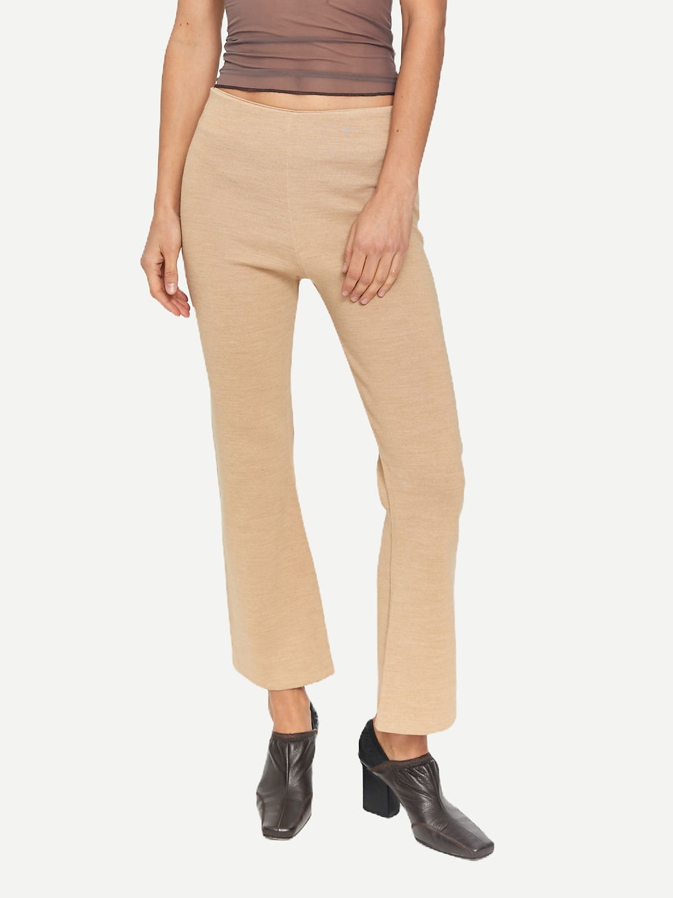 Thumbnail: Knitted Sand Wool Pants
