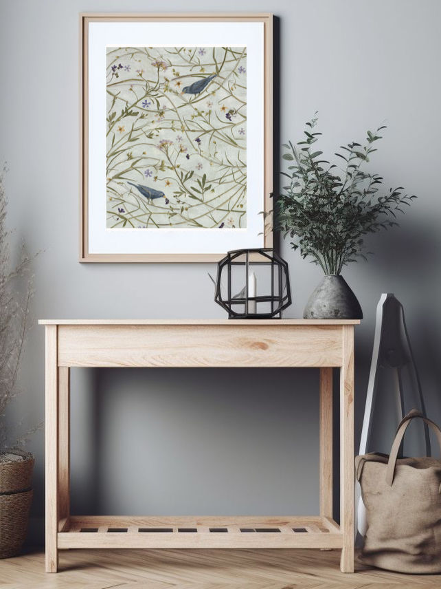 Interior image of Giclee print Blackbirds by Sarah Cadman