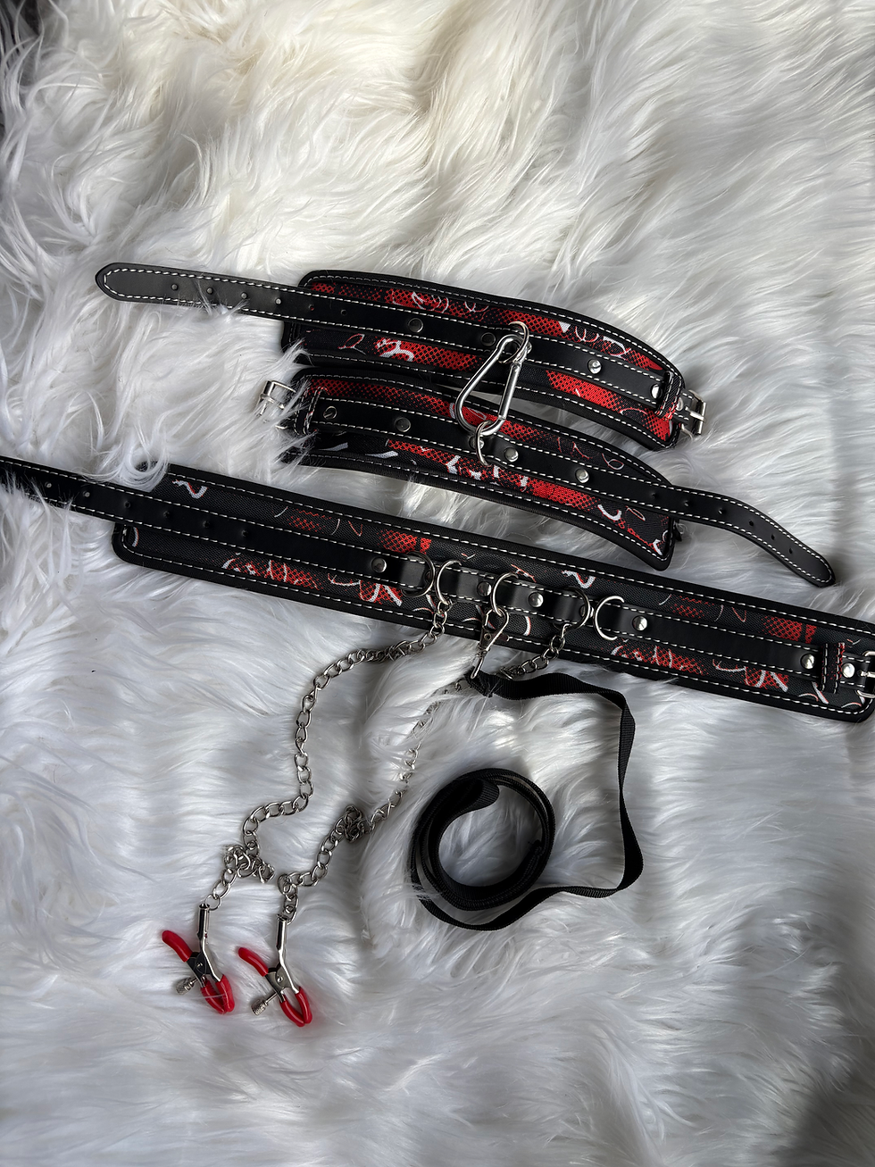 Thumbnail: The Punisher Choker Handcuff & Nipple Clamp Set