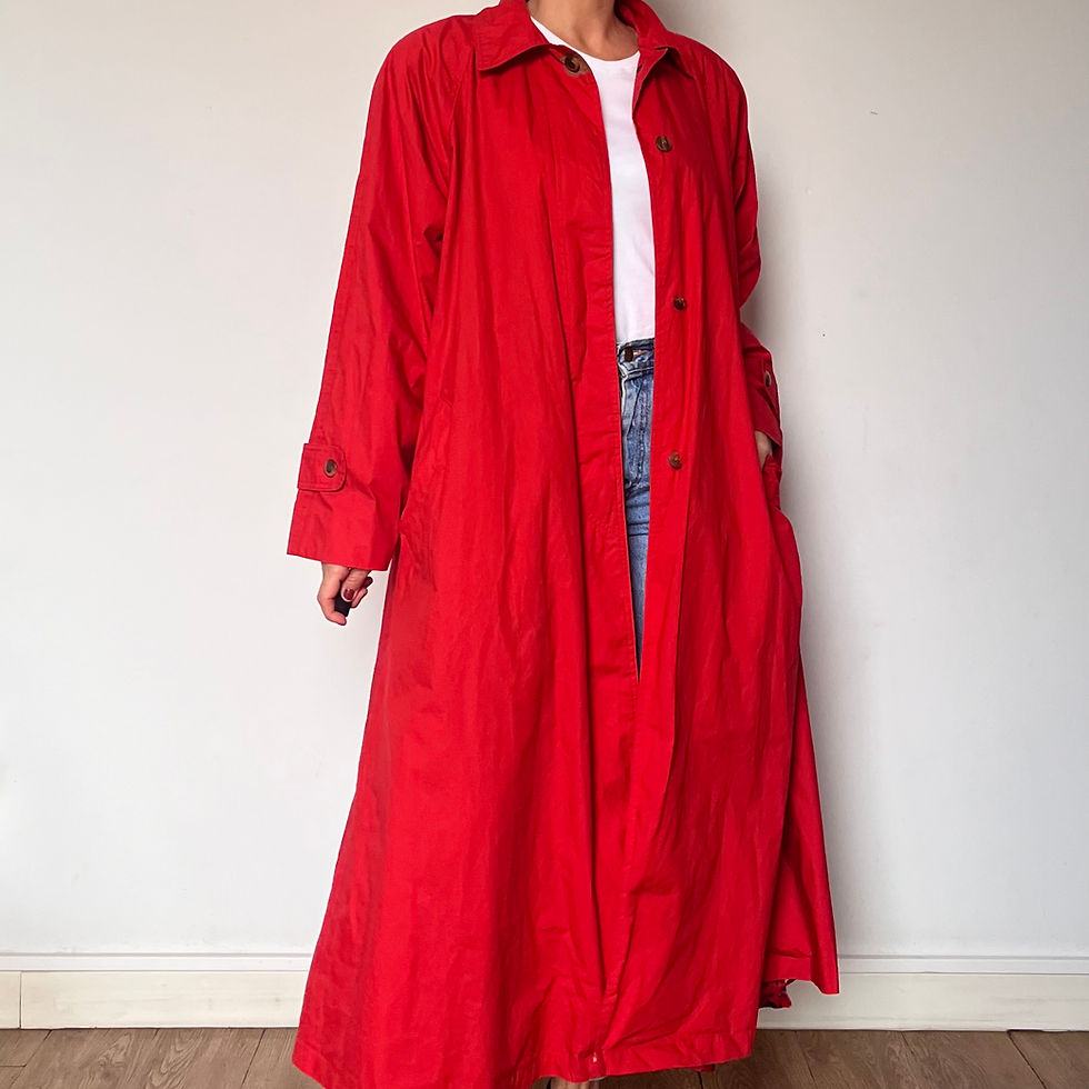 Miniatura: Vintage red London Fog Red Trench Coat