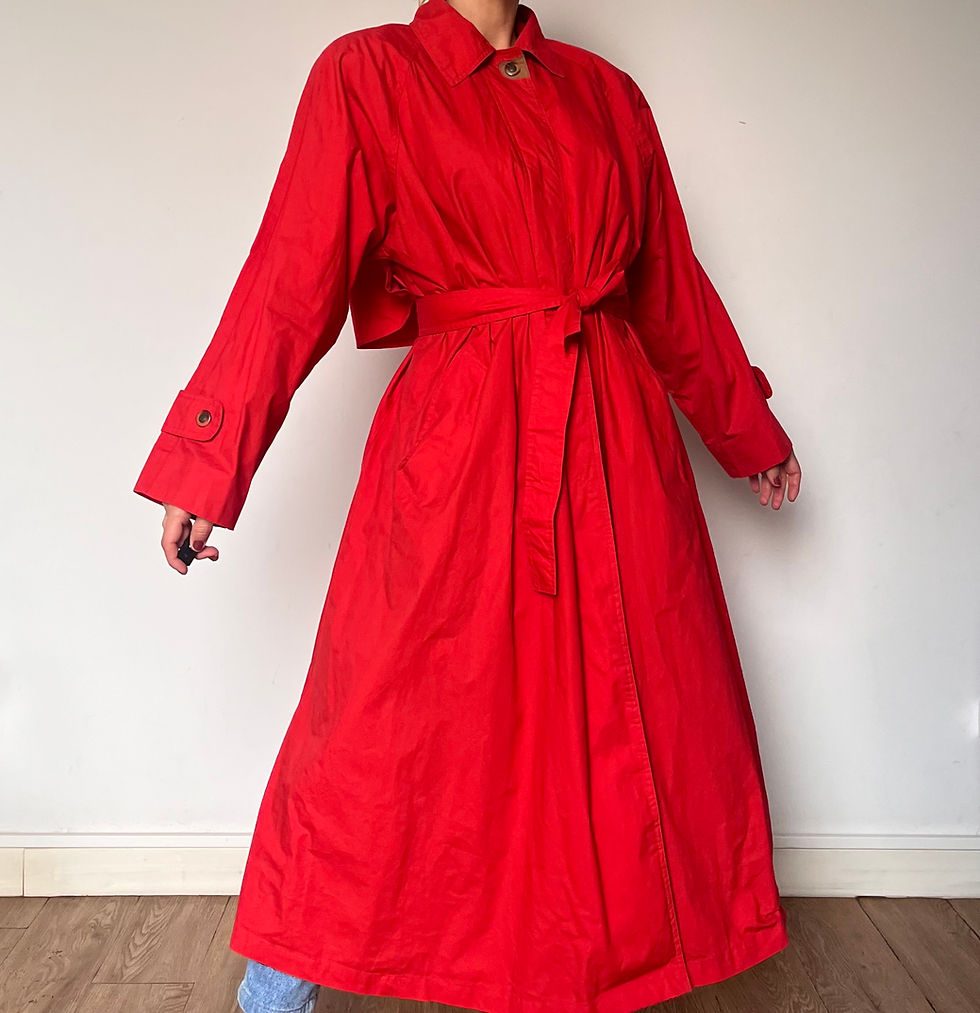 Miniatura: Vintage red London Fog Red Trench Coat