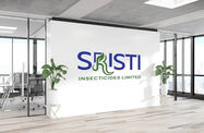 a white wall with the logo for sristi insecticides limited