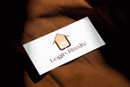 Login Realty Logo with Logo icon of House with a window in it in yellow color.