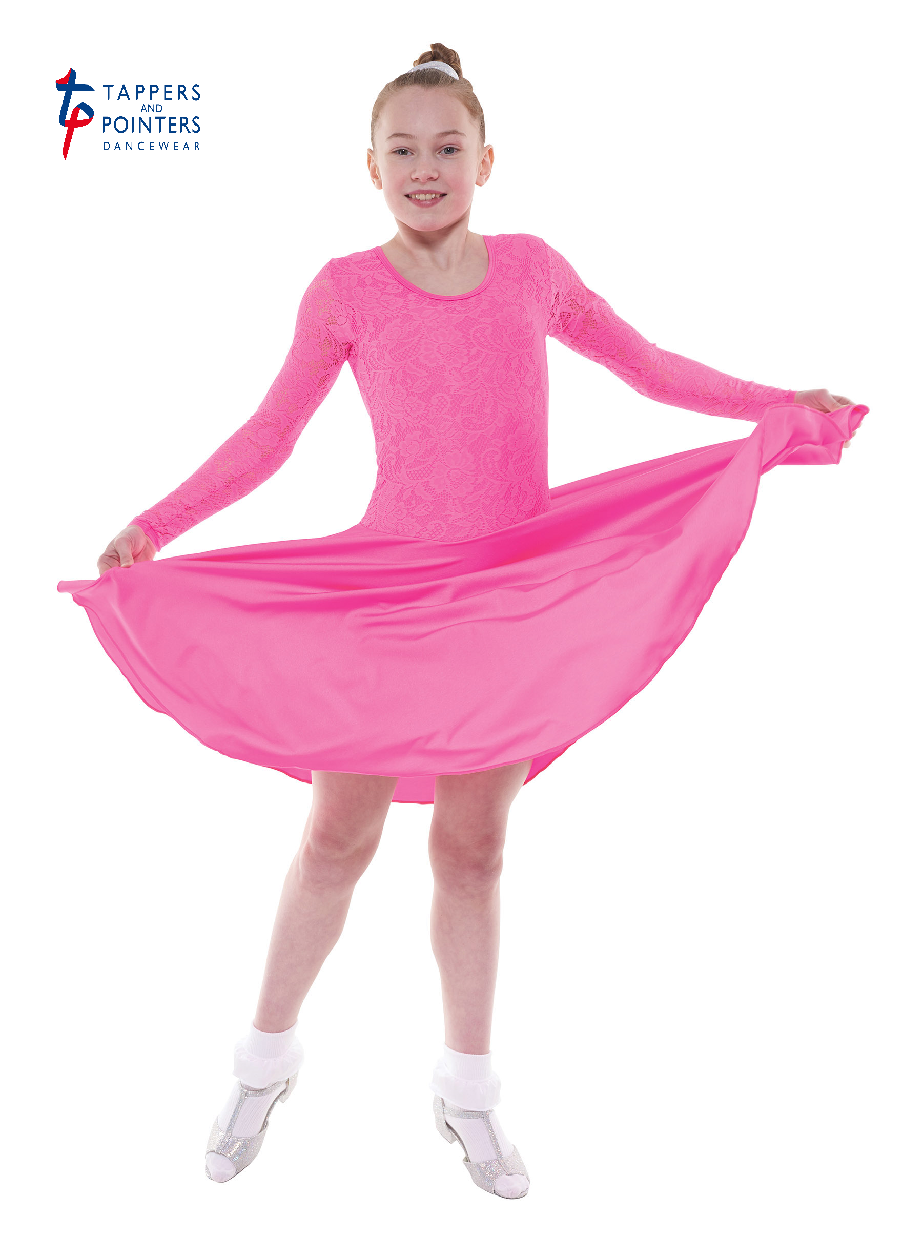 T & P girls nylon/lycra & stretch lace ballroom dress B7