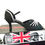 Thumbnail: Supadance ladies dance shoe black nubuck & glitter