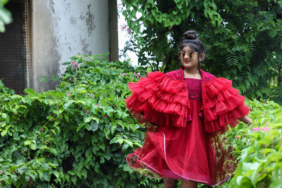 Thumbnail: FRILL FROCK FOR BIRTHDAY PARTY
