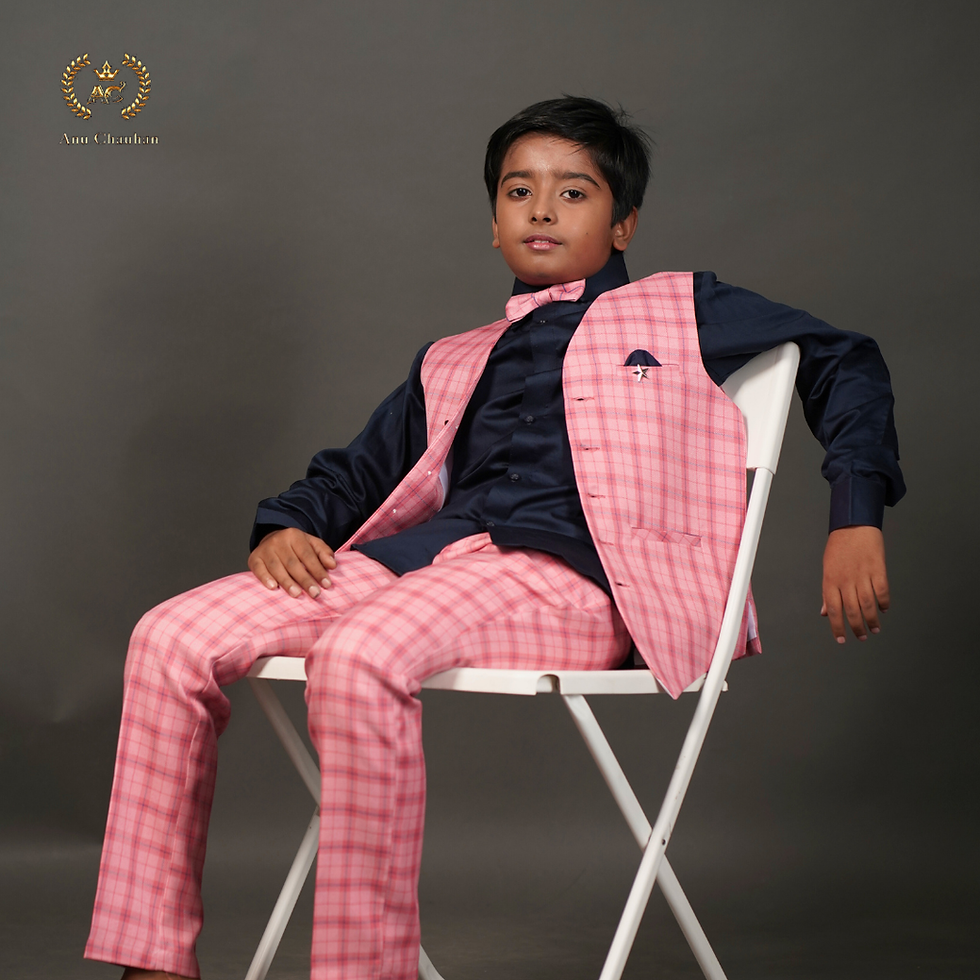 Thumbnail: Kids & Boys Solid 5 Piece Coat Suit Set
