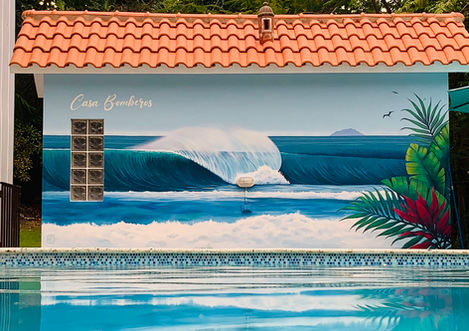 Bomberos Pool Mural, Exterior mural, Rincón, Puerto Rico