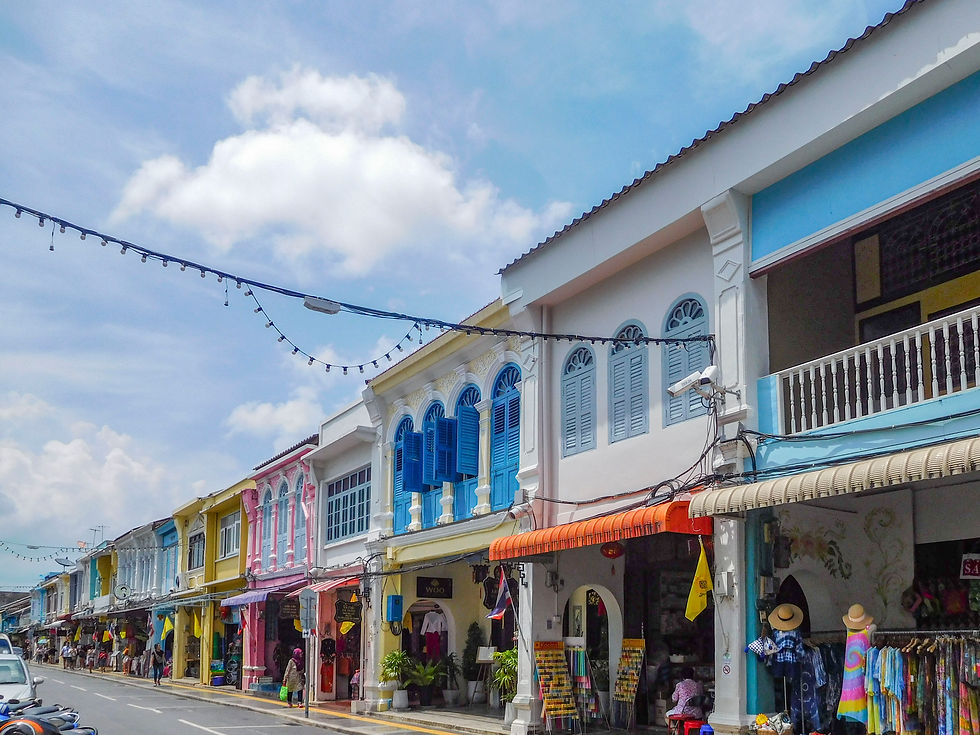 view of Phuket Old Town street