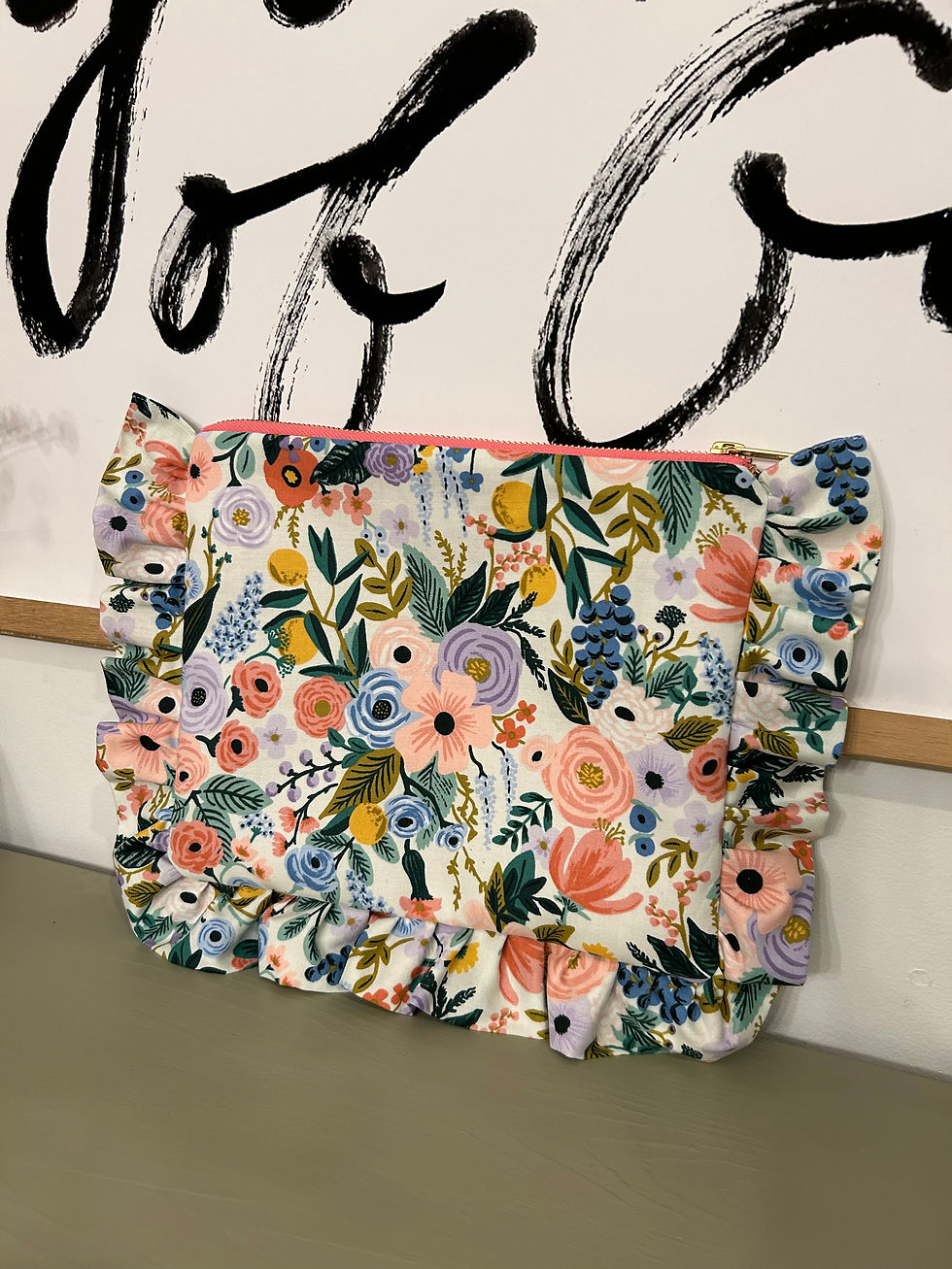 Garden Party in Lavender Ruffled Clutch Bag