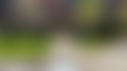 Professional courtyard landscaping showing manicured grass areas, ornamental trees, landscaped shrub beds, paved pathways, and wooden pergola structure at a modern residential or commercial development