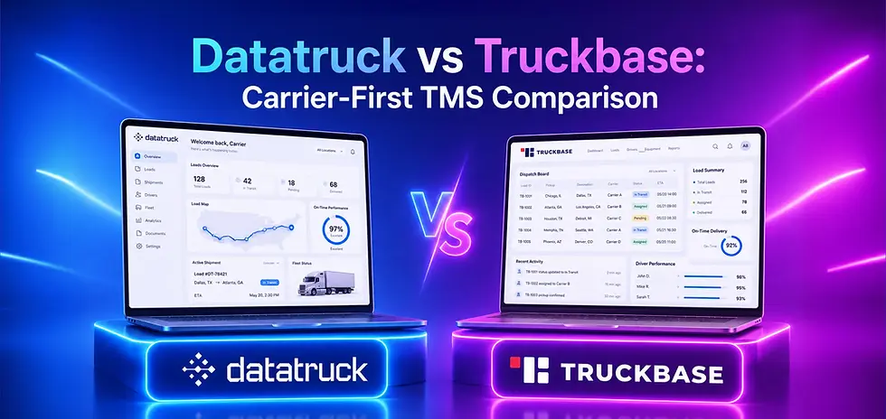 Datatruck vs Truckbase Carrier-First TMS Comparison