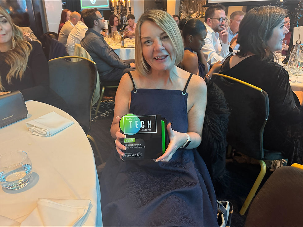 Nicky with 2025 Prolific North Tech Award