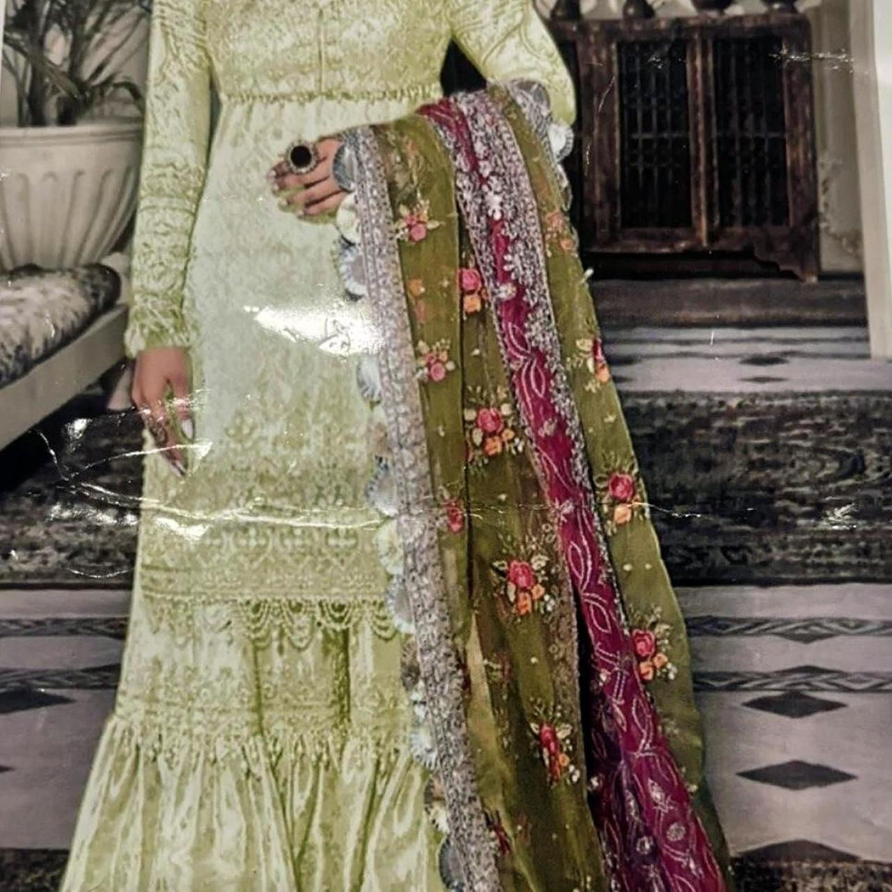 Green Heavily Embellished Gharara Suit