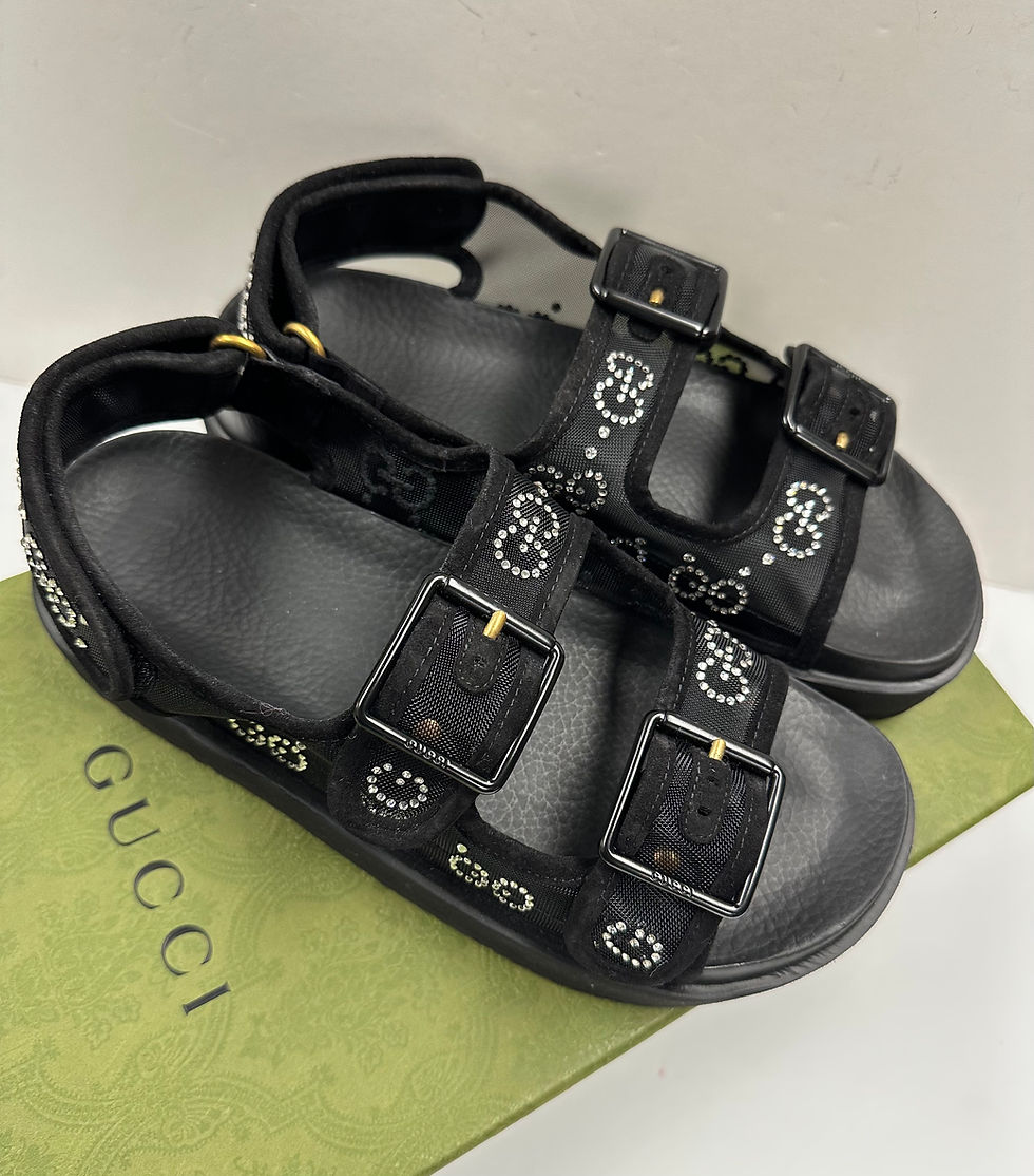 Thumbnail: Gucci Mesh Crystal Sandals