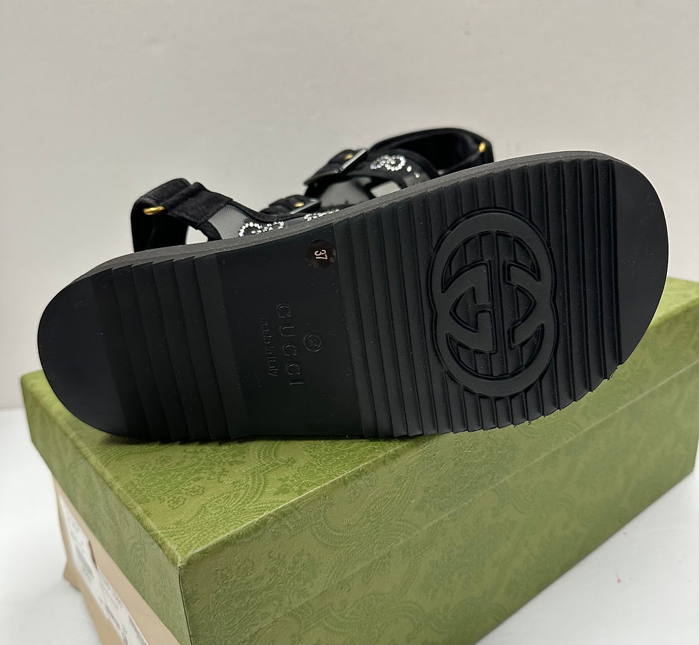 Thumbnail: Gucci Mesh Crystal Sandals