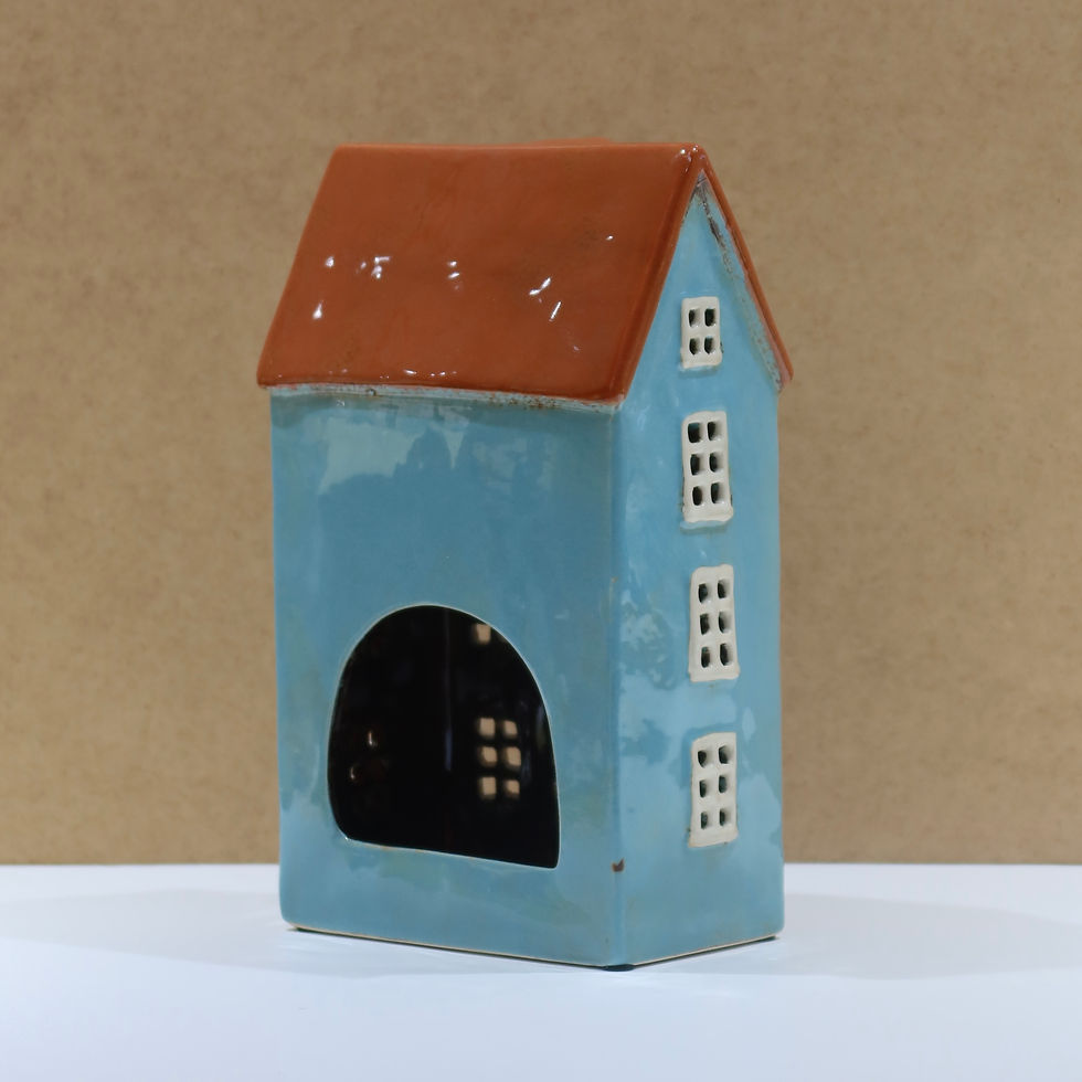 Thumbnail: Large ceramic house tea light holder