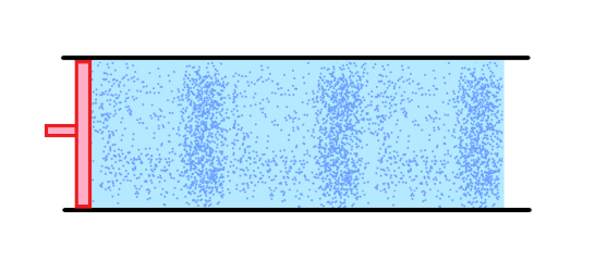 Waves of air expansion and compression comprising sound