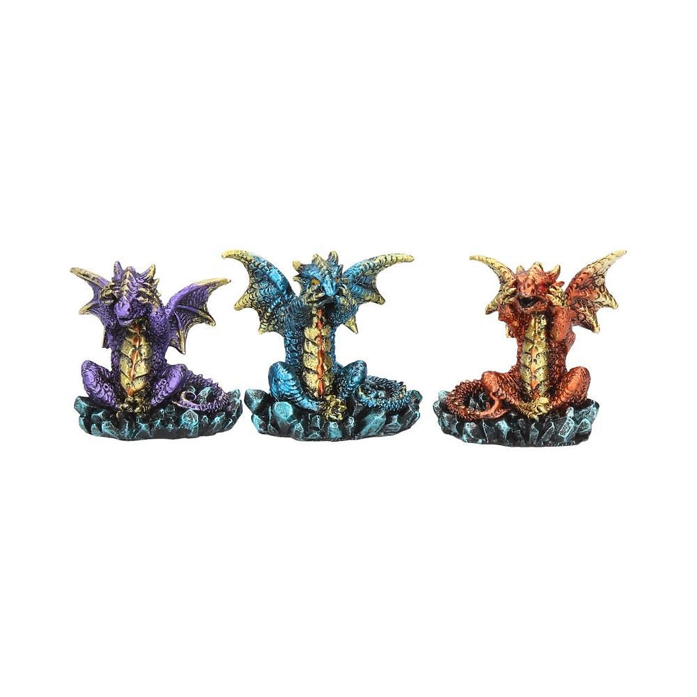 Three Wise Dragon Ornaments (Set of 3)