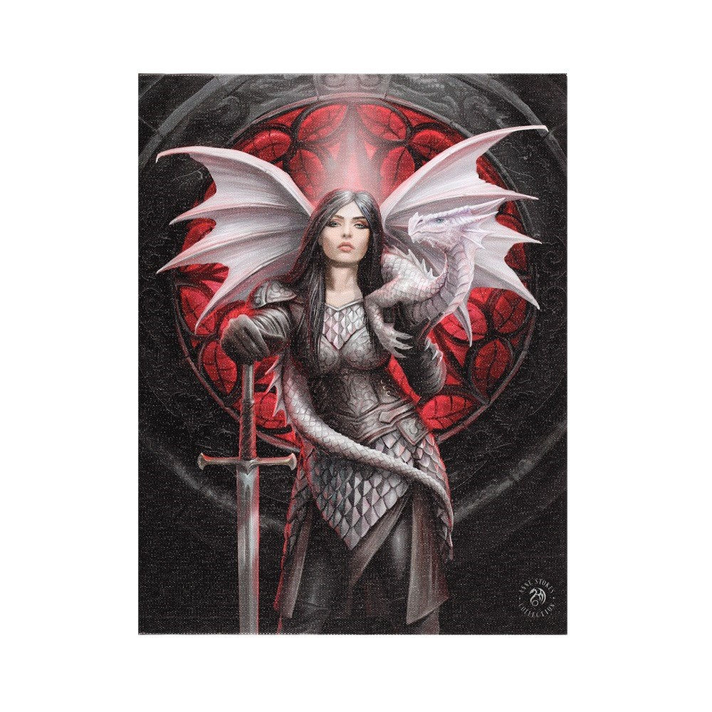 Valour Dragon & Warrior - Anne Stokes Canvas