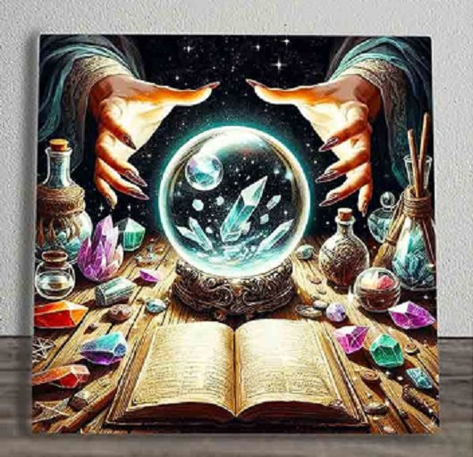 Crystal Ball Ceramic Plaque - 20cm