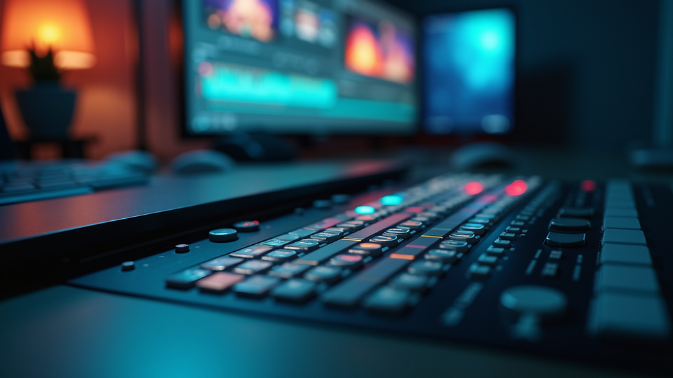 Close-up of color grading panel on a professional video editing software