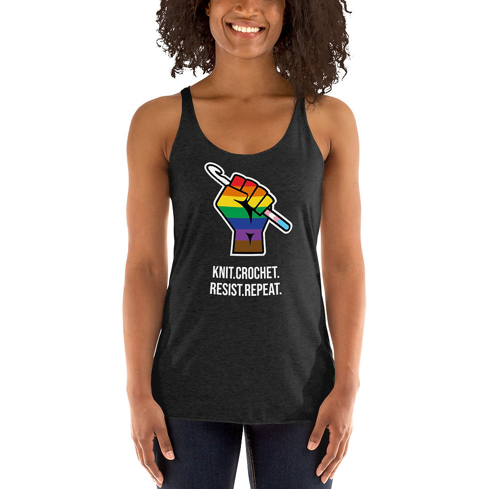 Thumbnail: Fitted Racerback KtR 2023 Pride Tank - Crochet Hook