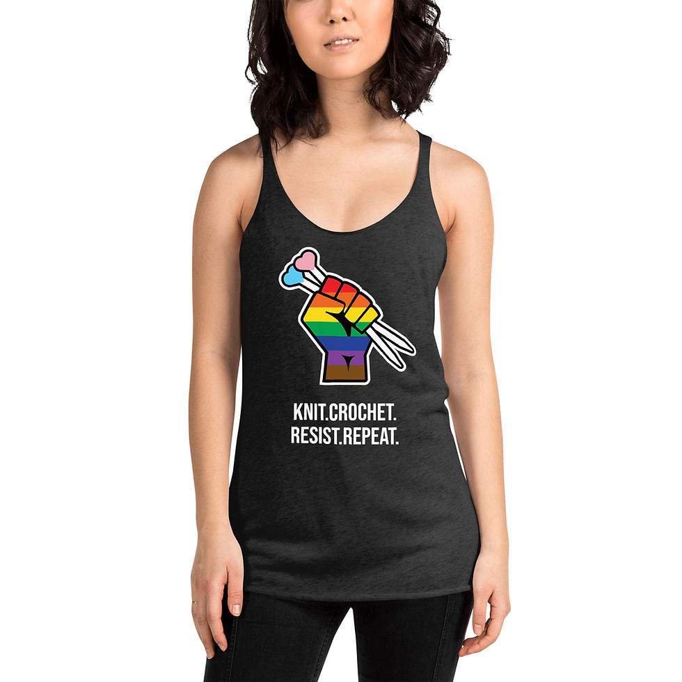 Thumbnail: Fitted Racerback KtR 2023 Pride Tank - Knitting Needles