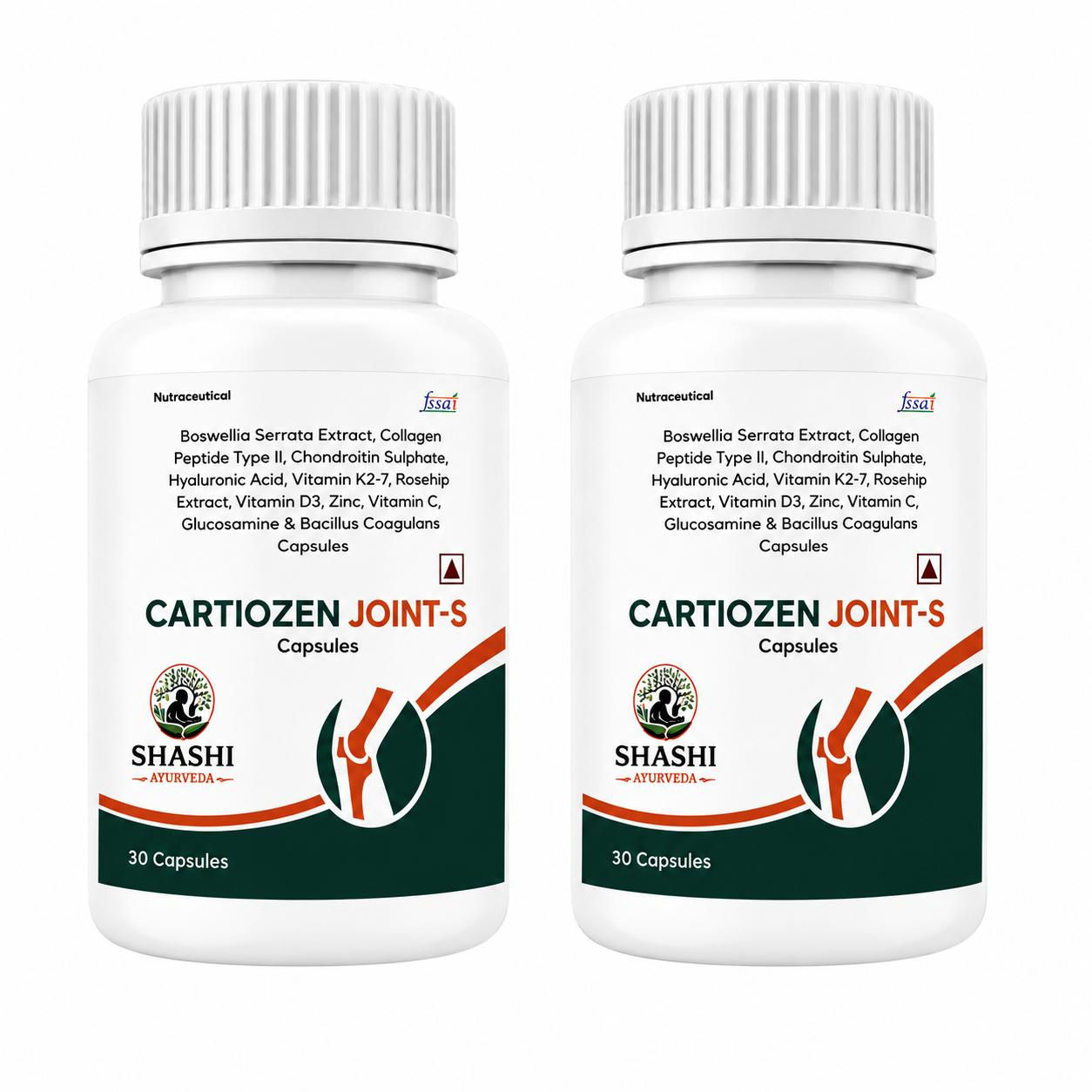 Two bottles of Cartiozen Joint-S combo pack capsules.