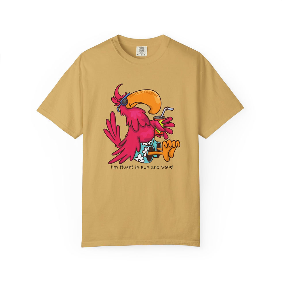 Thumbnail: I'm Fluent in Sun and Shade" Parrot Unisex Garment-Dyed T-shirt