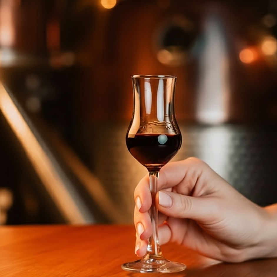 Rashlađeni Teranino u čaši za liker