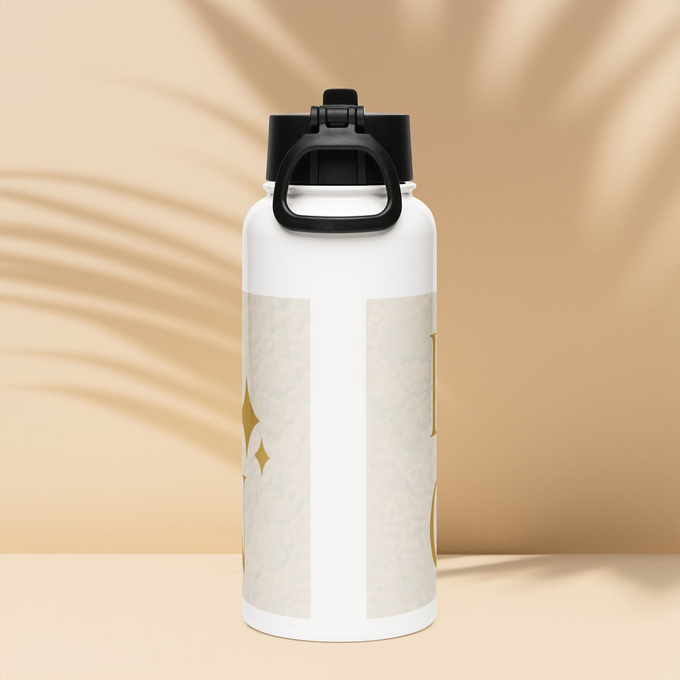 Thumbnail: Stainless steel water bottle with a straw lid
